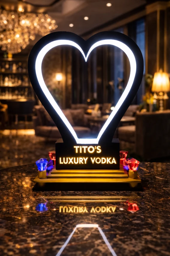 Luxury Bottle Display Heart Shape